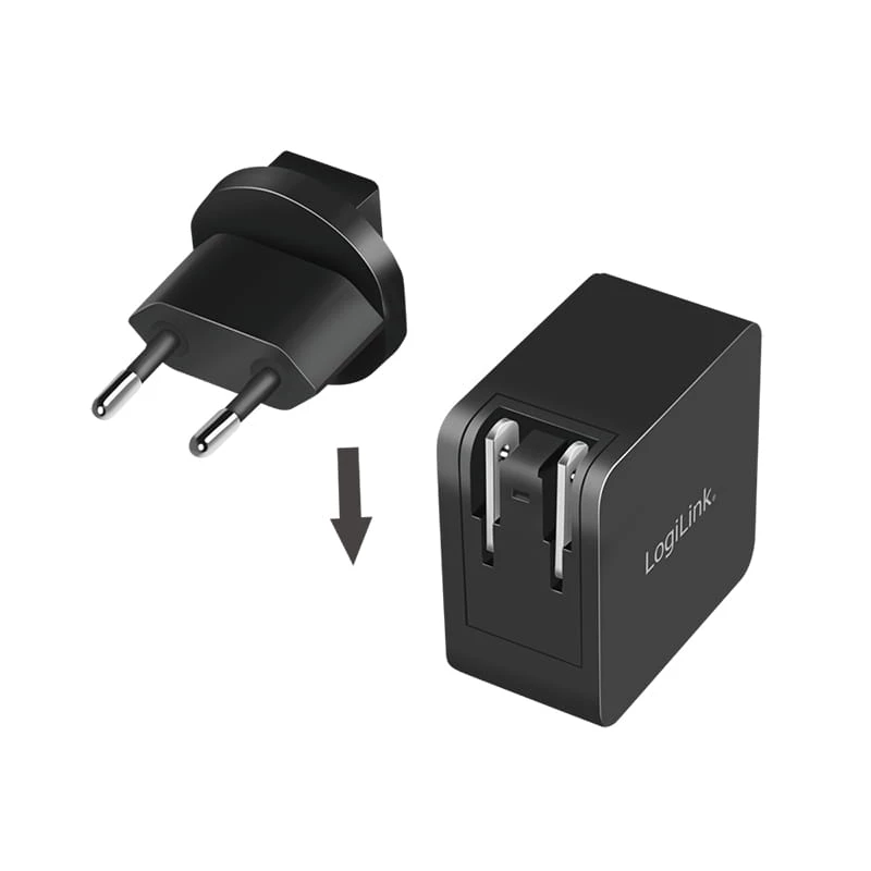 Mobilo ierīču lādētājs LogiLink PA0302 Universal Melns maiņstrāvas ātrā uzlāde