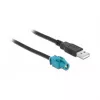 HSD Z kabelis Female uz USB 2.0 Type-A Male 1m DeLOCK