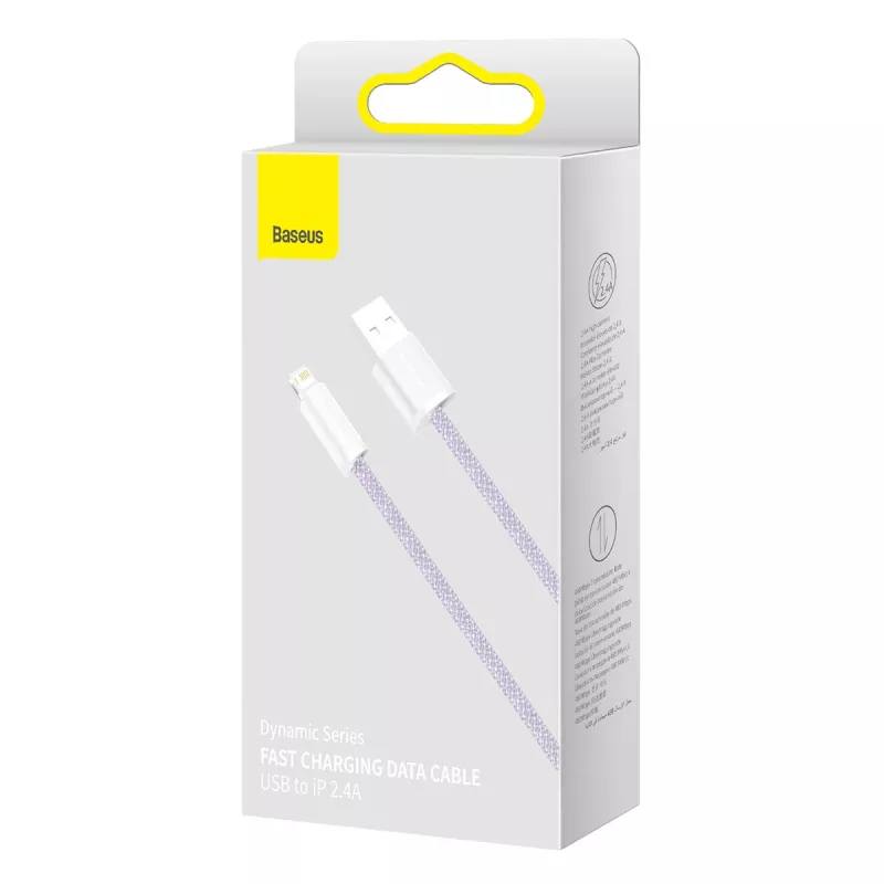 Baseus Dynamic kabelis USB–Lightning, 2,4 A, 2 m (violeta)