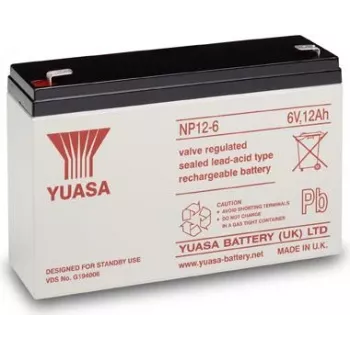 Yuasa NP12-6 - 12000 mAh - hermētisks svina-skābes akumulators (VRLA) - 6V - 2,05 kg - 50 x 151 x 94 mm (NP12-6)