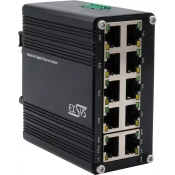 Tīkla komutators Exsys EX-62025 10 portu 10/100/1000 Mbps, 12–48 V līdzstrāva