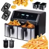 IDEAL eļļas nelietojošā fritieris, dubults horizontāls 9L, 8 funkcijas - tostarp pārtikas žāvēšana