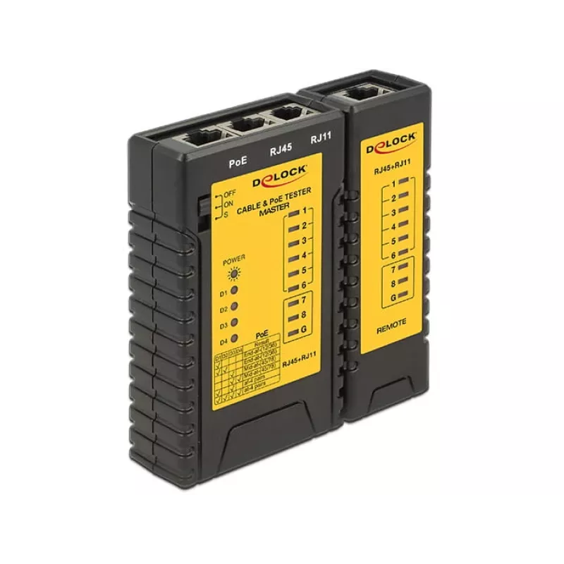 Tīkla kabeļu testeris DeLOCK 86107 melns dzeltens