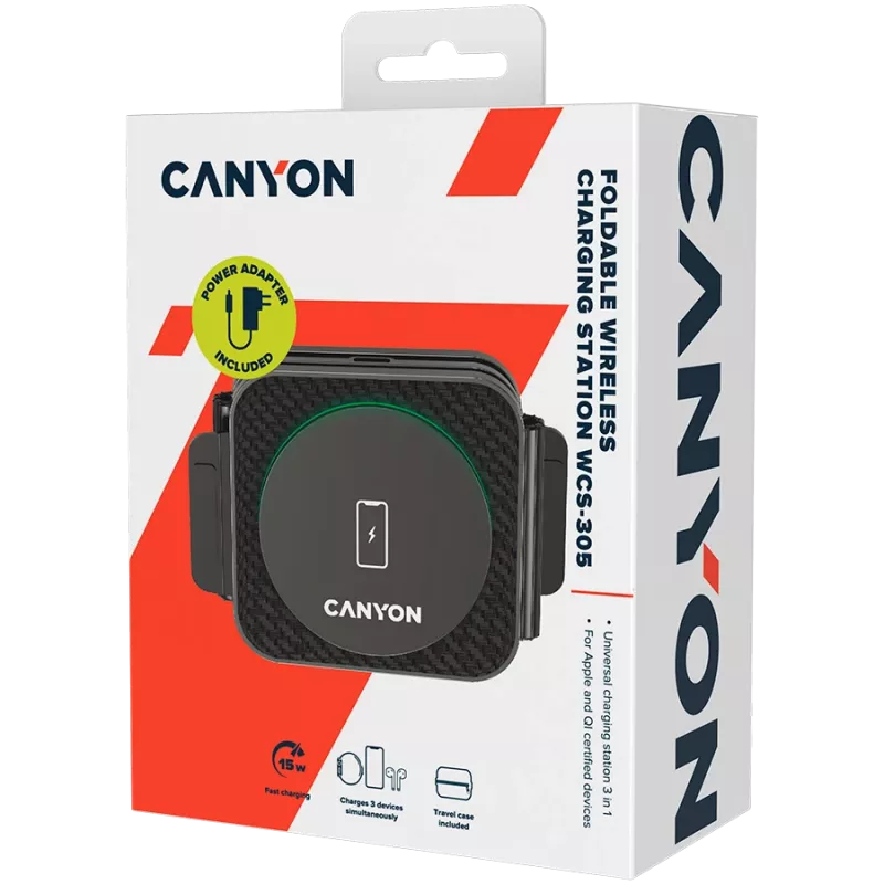 Charger Canyon WS-305 Melns Fast charging Input voltage 9/12 V