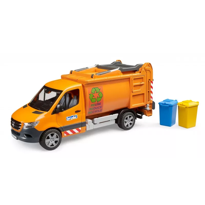 BRUDER modelis MB Sprinter pašvaldības atkritumu vedējs BR-02682, mēroga rotaļu kopija