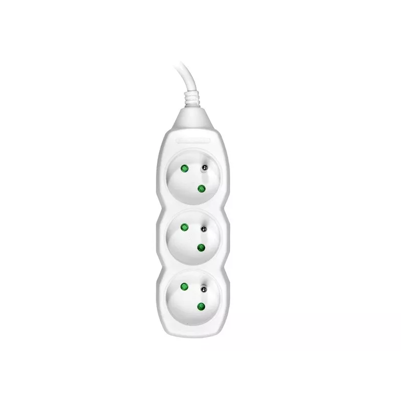 Tracer PowerCord pagarinātājs, 3 kontaktligzdas, 3 m, balts