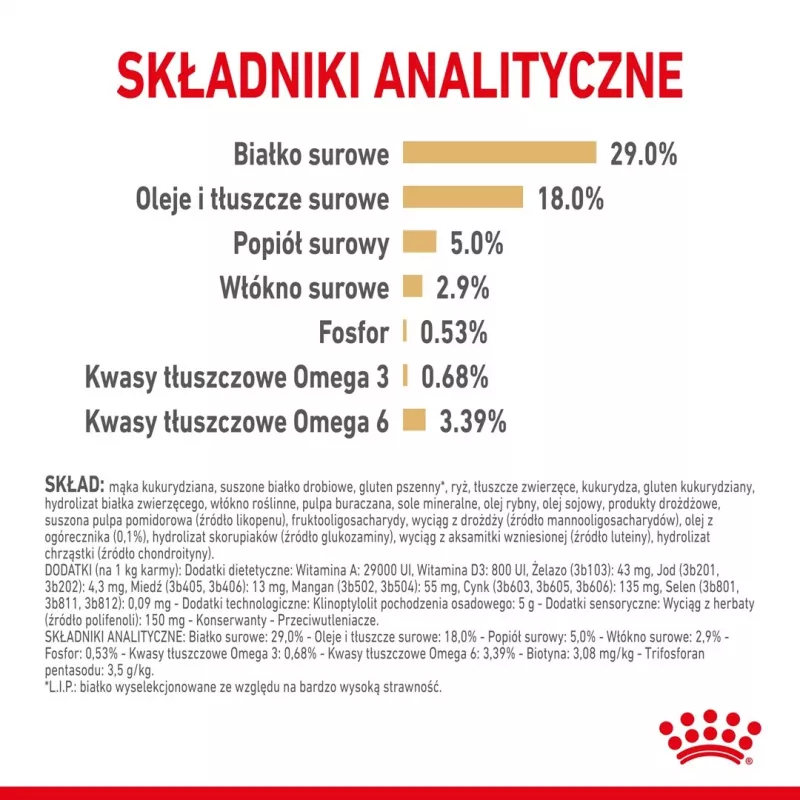 Sausā suņu barība Royal Canin Yorkshire Terrier 8+ 3 kg — mājputnu gaļa, vecāka gadagājuma Jorkšīras terjeriem, olbaltumvielas 29%, tauki 18%