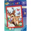Gleznošanas pēc numuriem komplekts Ravensburger CreArt Happy Deer — numurēts audekla gleznošanas komplekts