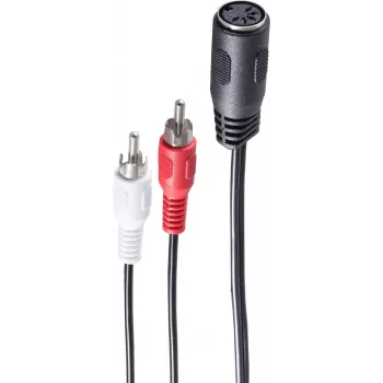 Audio kabelis ShiverPeaks BS10501 0,2 m DIN (5 kontaktu) 2 x RCA melns