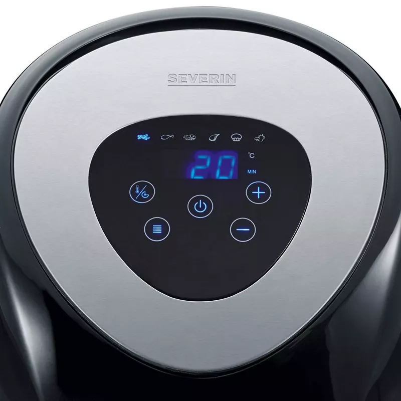 Severin 2430 Viena 3.2 L Brīvstāvošs 1500 W Karstā gaisa fritieris Melns, Nerūsējošais tērauds
