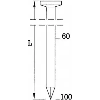 Naglas BeA R20 apaļa galva 3,1×80 mm gluds siksnas, melnas, iepakojumā 3000