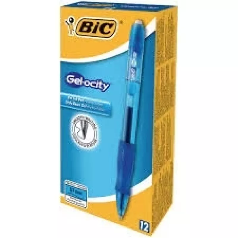 Lodīšu pildspalva BIC 829158 — piespraužama, ievelkama, zila tinte, caurspīdīgs korpuss, iepakojumā 12 gab.