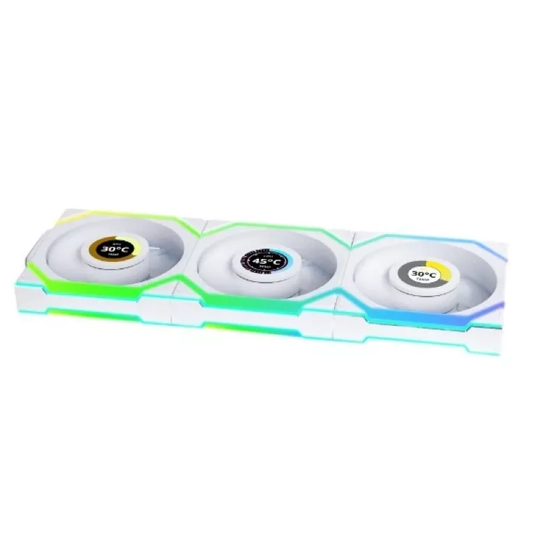 Fan Lian Li UNI FAN SL Wireless LCD 120 12 cm balta 3 pcs