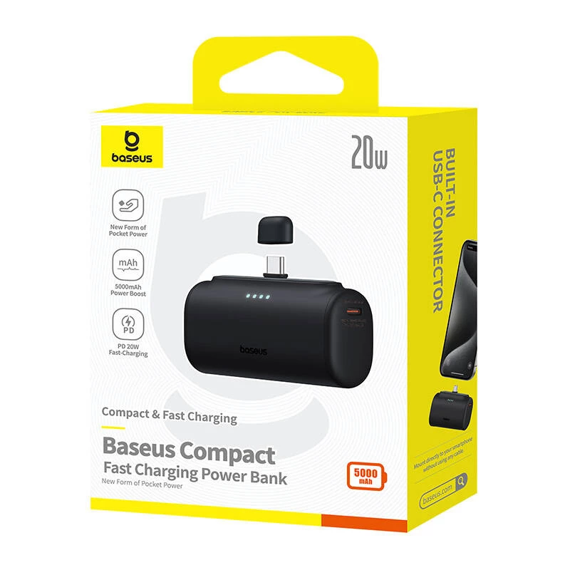 Baseus Compact P10068306113-00 Litija-jonu barošanas banka 5000 mAh Melna