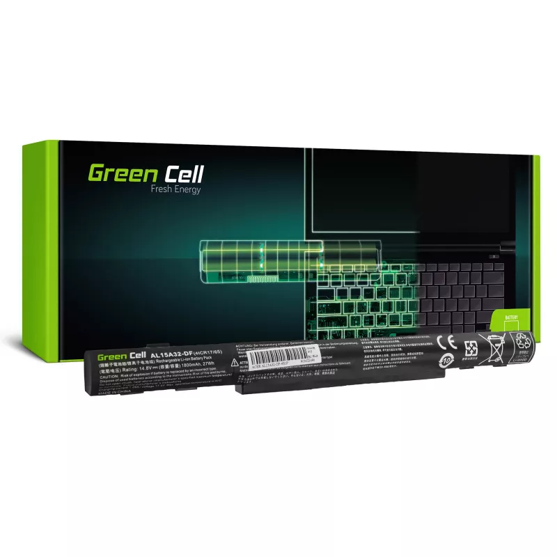 Baterija zaļa Cell AC68 Acer E5-573 E5-573G E5-573TG V3-574 V3-574G TravelMate P277