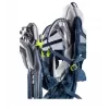 Bērnu pārnēsājamā mugursoma DEUTER Kid Comfort Active — zila, poliamīds, līdz 22 kg, saulessargs, kāju balsts, VariQuick, Lite Air