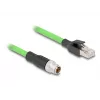 Tīkla kabelis DeLOCK M12 Kabelis X-kodēts 8 kontaktu vīrišķais uz RJ45 vīrišķais PUR (TPU) 1 m