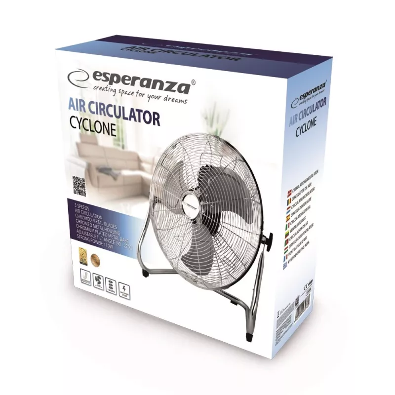 Cirkulācijas ventilators 18'' ESPERANZA EHF006 CYCLONE hromēts