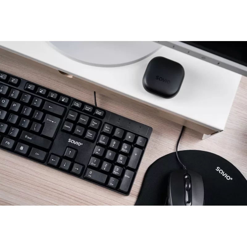Savio KB-01 tastatūra mājām/birojam USB QWERTY US English Melna