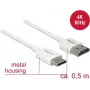 HDMI kabelis DeLOCK 85141 0,5m HDMI Type A Type C Balts