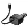 Belkin 75 W 2 portu ar izvelkamo USB-C kabeli automašīnas lādētājs — Kabelis (CCC001HQBK)