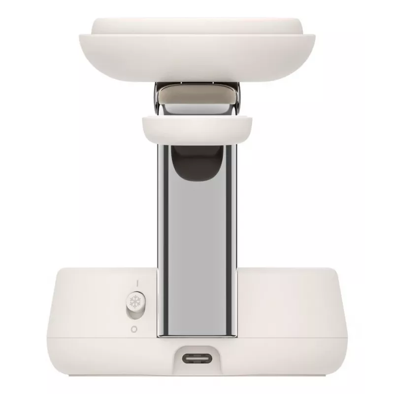 Bezvadu USB lādētājs Belkin Qi2 WIZ040KQSD — 25W, USB barošana, 1,5 m kabelis, balts, viedtālrunim viedpulkstenim austiņām fitnesa izsekotājam