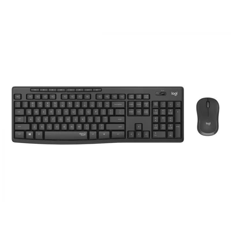 Logitech MK295 Silent - tastatūras un peles komplekts - bezvadu - 2,4 GHz - grafīta krāsā - ungāru izkārtojums