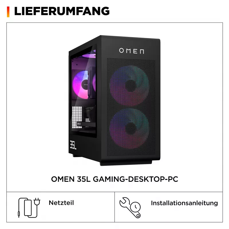 HP OMEN 35L GT16-1072ng AMD Ryzen™ 7 9800X3D spēļu dators