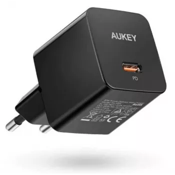 Sienas lādētājs Aukey PA-Y20S 20W USB-C Power Delivery, kompakts viena porta