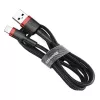 USB-A–Lightning kabelis Baseus Cafule 2.4A QC 3.0, 1 m — melns/sarkans