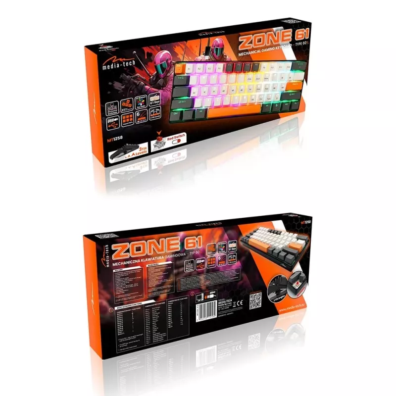 MEDIA-TECH MECHANISKĀ TASTATŪRA 60% MT1258