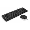 iBox OFFICE KIT II tastatūra, pele iekļauta, USB, QWERTY, angļu, melna