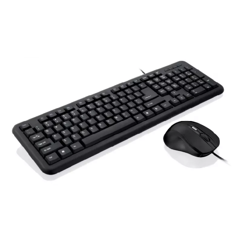 iBox OFFICE KIT II tastatūra, pele iekļauta, USB, QWERTY, angļu, melna