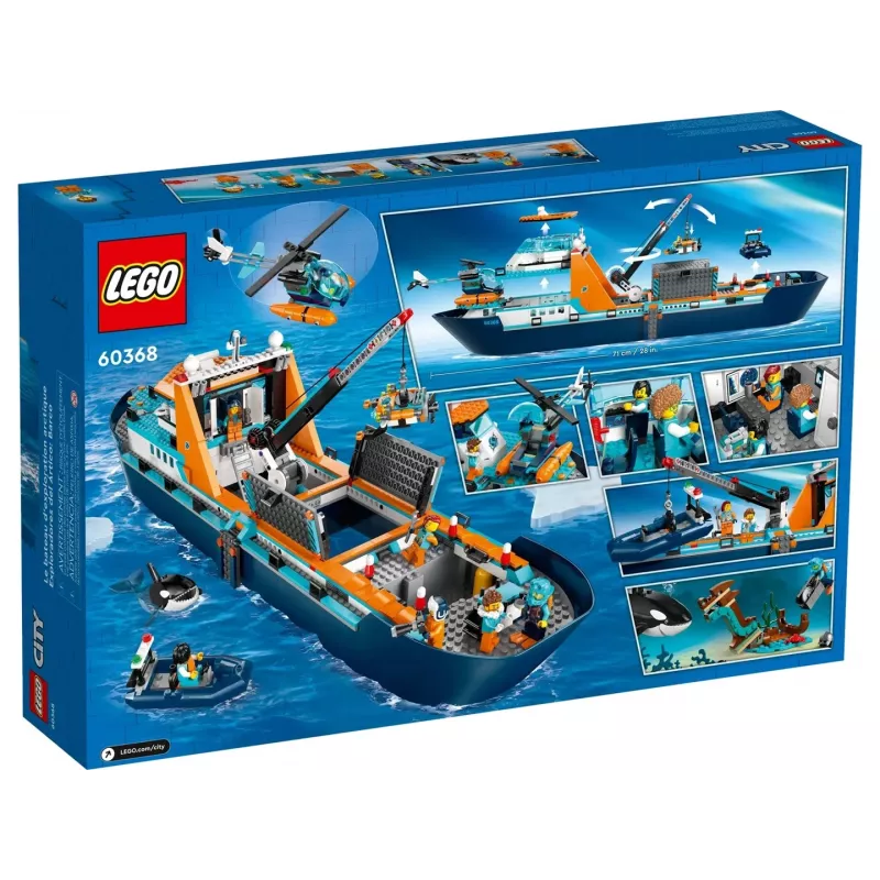 Konstrukciju rotaļlieta LEGO City Arktikas izpētes kuģis 60368 — 815 gab., 7+ gadi, ietver 4 minifigūras