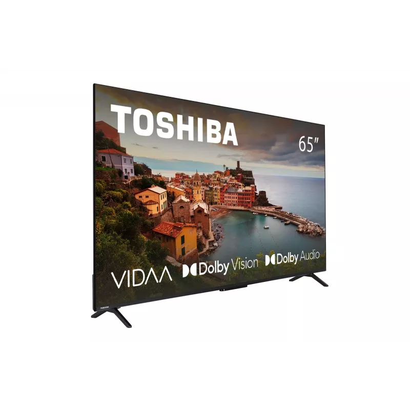 TV Toshiba 65UV2463DG 65 collas (165,1 cm) 4K Ultra HD DLED viedais televizors, 3840×2160, VIDAA, Wi‑Fi, 300 cd/m², melns