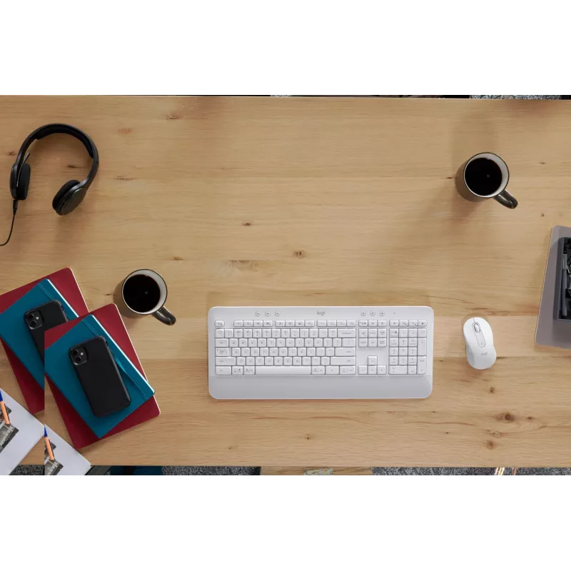 Logitech Signature MK650 for Business - tastatūras un peles komplekts - bezvadu - 2,4 GHz, Bluetooth LE - QWERTZ - čehu - pelēkbalts