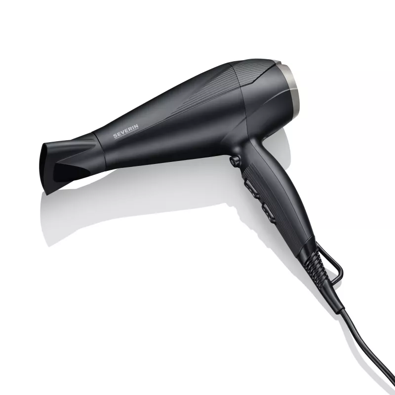 Matu žāvētājs SEVERIN HT0167 melns/sudrabains, 1600 W, kompakts salokāms dizains