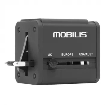 Pasaules ceļojumu adapteris 2 USB (100–240 V – 2X0,5 A)