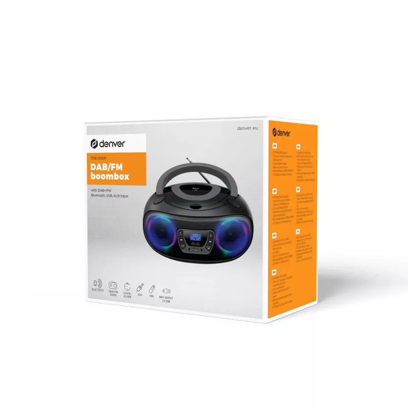 Personīgais CD atskaņotājs Denver TDB-212GR pelēks 3,6 W DAB+ FM