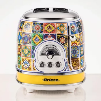 Ariete 155 Toaster Positano, 810 W, 2 šķēles, 6 apbrūnināšanas līmeņi, drupatu paplāte, atkausēšanas funkcija, automātiska izmešana, bez skavām