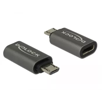 DeLOCK - USB adapteris - USB-C (siev.) uz Micro-USB Type B (vīr.) - USB 3.1 Gen 1 - 2,8 cm - Antracīta (65927)