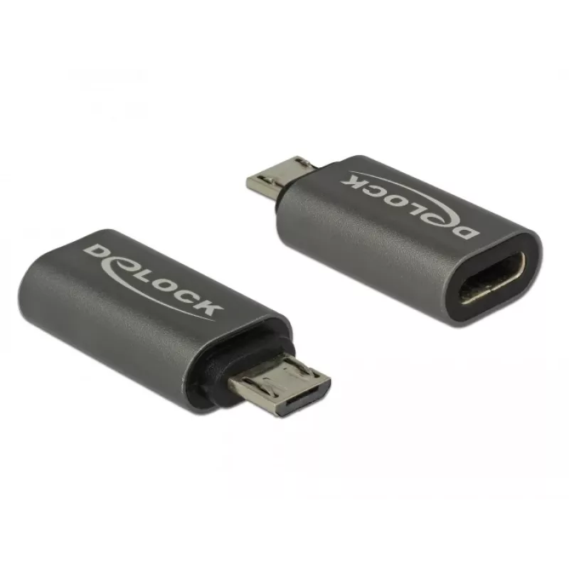 DeLOCK - USB adapteris - USB-C (siev.) uz Micro-USB Type B (vīr.) - USB 3.1 Gen 1 - 2,8 cm - Antracīta (65927)