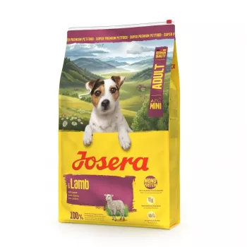 Sausā suņu barība JOSERA Mini Adult Lamb 900 g — mazo šķirņu suņiem, ar jēra gaļu