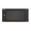 Pie sienas stiprināms skapja korpuss LANBERG WF03-5304-10B 19 collu 4U melns, stikla durvis