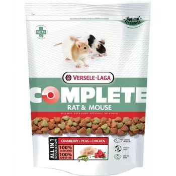 Sausā žurku barība VERSELE-LAGA Rat Complete 500 g — sabalansēts uzturs pieaugušām žurkām, 15% olbaltumvielu, 6% tauku