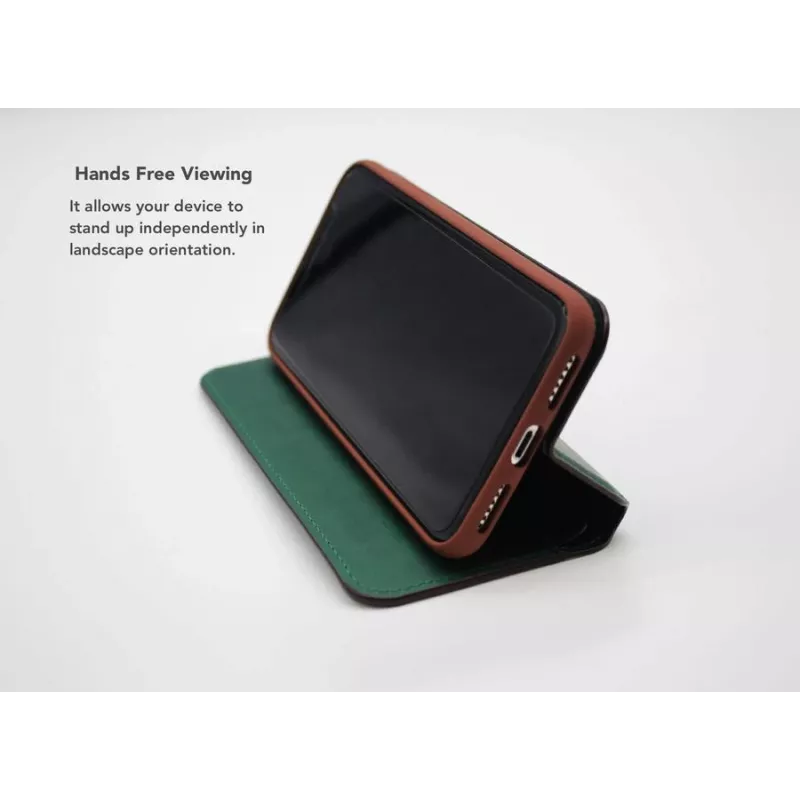 VixFox viedais folio maciņš Huawei P20 — meža zaļš aizsargājošs folio vāciņš