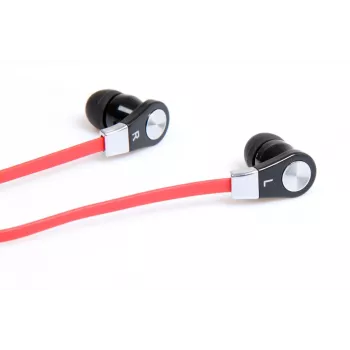 MAGICSOUND DS-2 - STEREO AUSIŅAS AR MIKROFONU, MELNI-SARKANAS