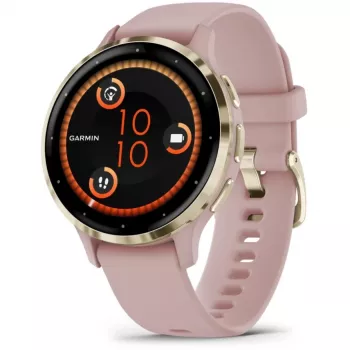 Garmin Venu 3S 3,05 cm (1,2) AMOLED 41 mm Digitāls 390 x 390 pikseļi Skārienekrāns Zelts, Rozā Wi-Fi GPS (satelīts)