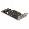 DeLOCK PCI Express x8 karte uz 2 iekšējiem NVMe M.2 Key M bifurcētiem slotiem Low Profile