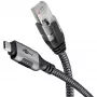 Wentronic goobay - Tīkla kabelis - 24 kontaktu USB-C (vīriešu) uz RJ-45 (vīriešu) - 1,0 m - 6 mm - FTP - CAT 6 - USB 3,1 - pīts kabelis - Melns, Sudrabs (70696)